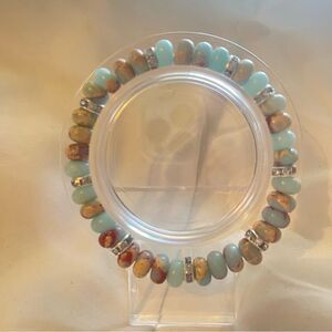 Protection crystal beads beaded bracelet stretch snakeskin sea sediment Jasper